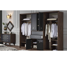 Шестистворчатый распашной шкаф для одежды и белья с зеркалом в спальню Алегро ALEG-34 Шестистворчатый распашной шкаф для одежды и белья с зеркалом в спальню Алегро ALEG-34