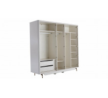 Пятистворчатый распашной шкаф для одежды и белья с зеркалом в спальню Larissa (Ларисса) lars-33 Пятистворчатый распашной шкаф для одежды и белья с зеркалом в спальню Larissa (Ларисса) lars-33