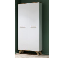 Шкаф для одежды 800 Вега Скандинавия (глянец, белый + дуб каньон)
