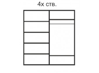 Четырехстворчатый шкаф для одежды Rimini РМШ2/4 (слоновая кость)