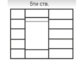 Пятистворчатый шкаф для одежды с зеркалом Rimini Solo РМШ1/5 (s) (слоновая кость)